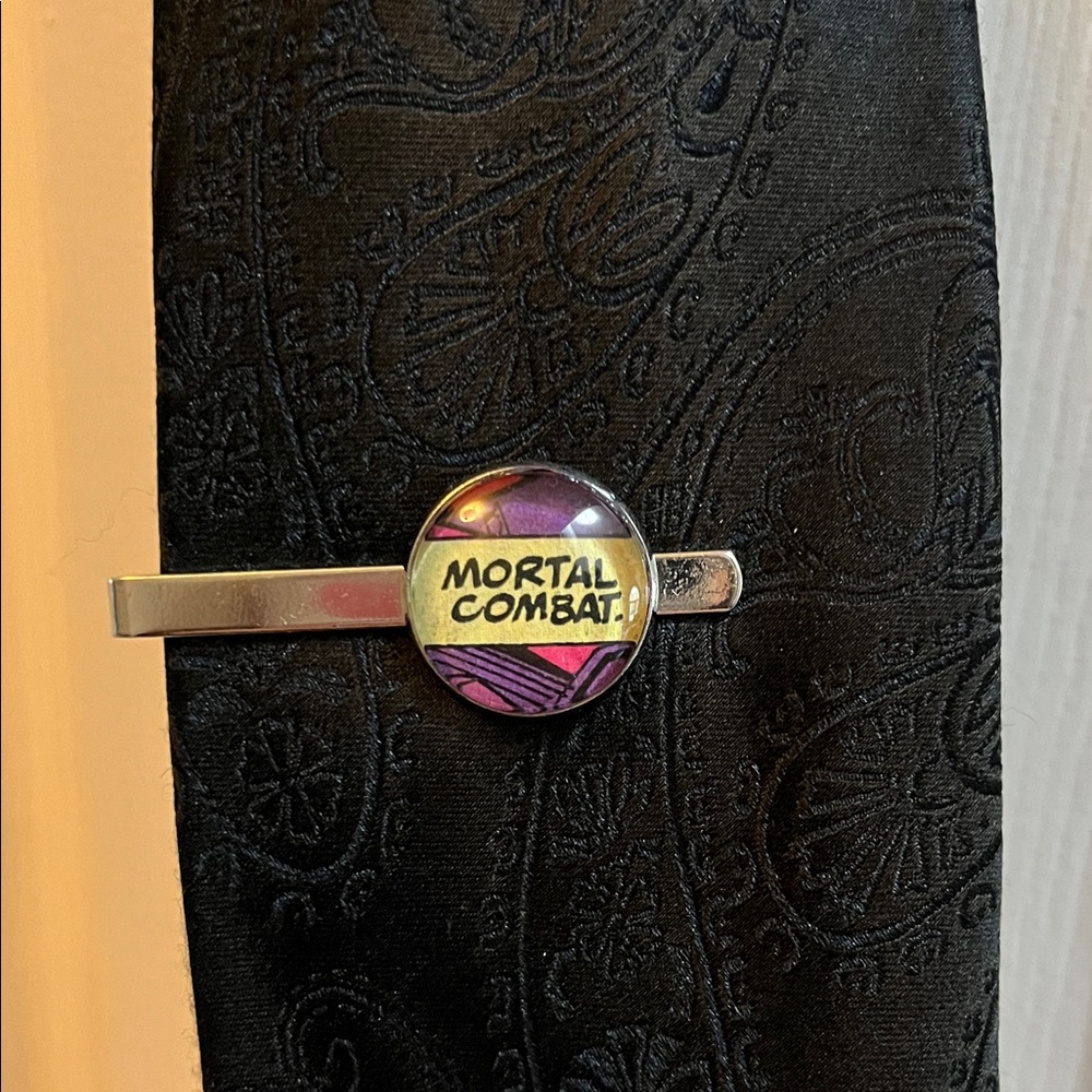 Upcycled comic book tie clip- Mortal Combat